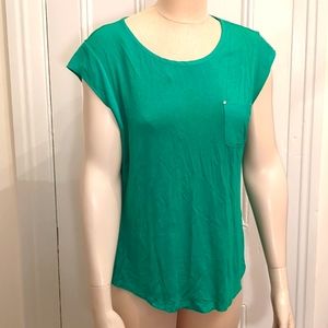 3/$14 * CK Pocket Tee with gold accents, Kelly green